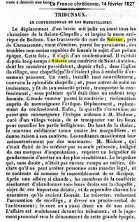 Le confessionnal et les marguilliers la france chretienne 14 fevrier 1827